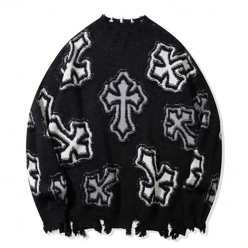 ROBBY Cross Knitted Sweater