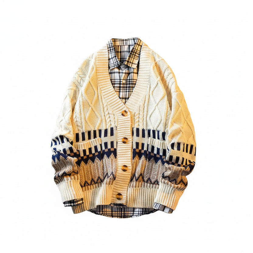 ROBBY Winter Patchwork Cardigan