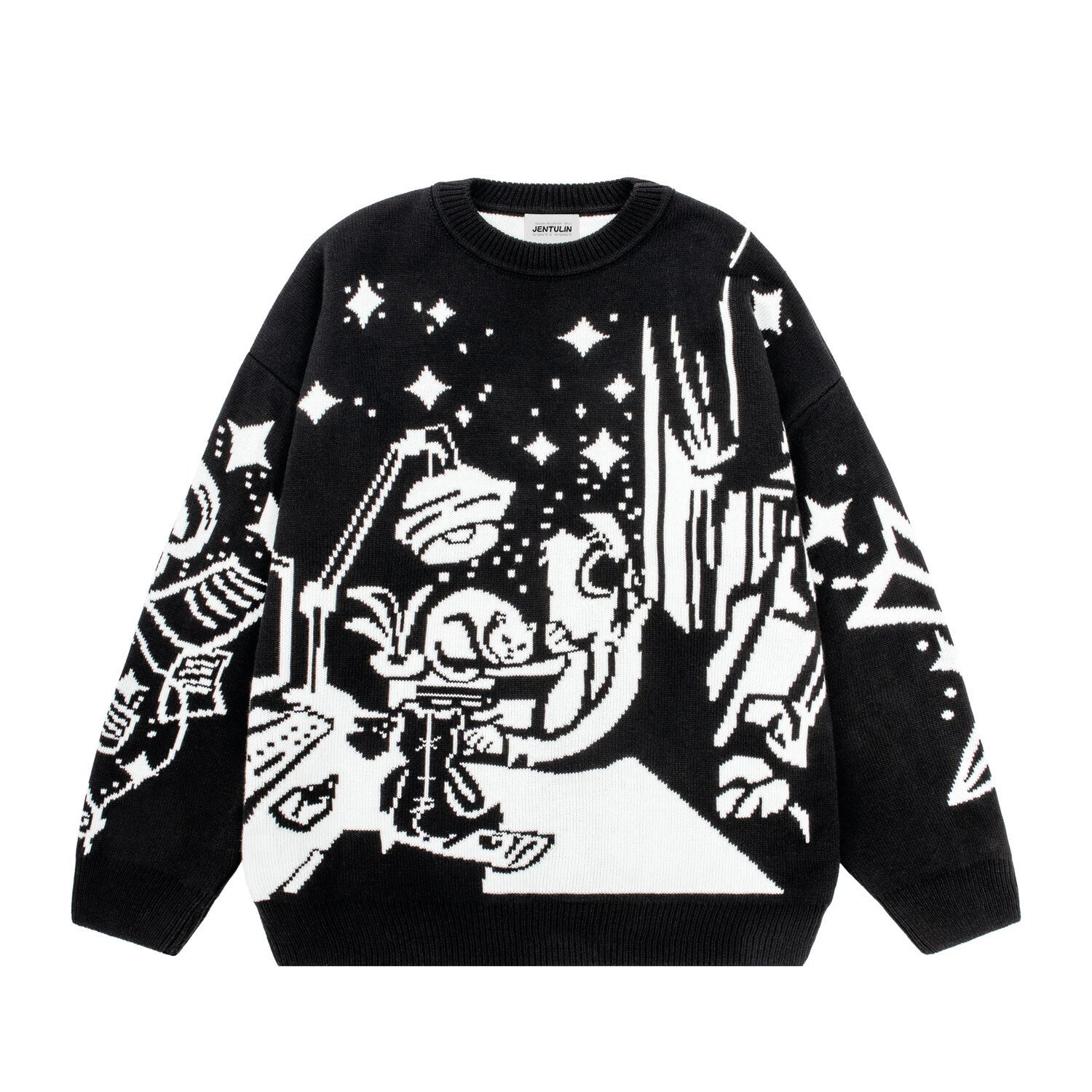 ROBBY Retro Graffiti Knitted Sweater