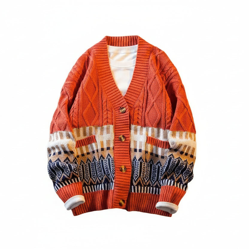 ROBBY Winter Patchwork Cardigan