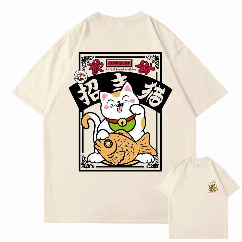 ROBBY Harajuku Fortune Cat T-Shirt