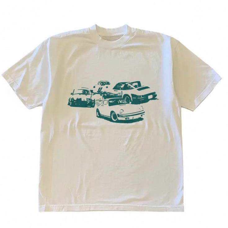 ROBBY Retro Car Print T-Shirt