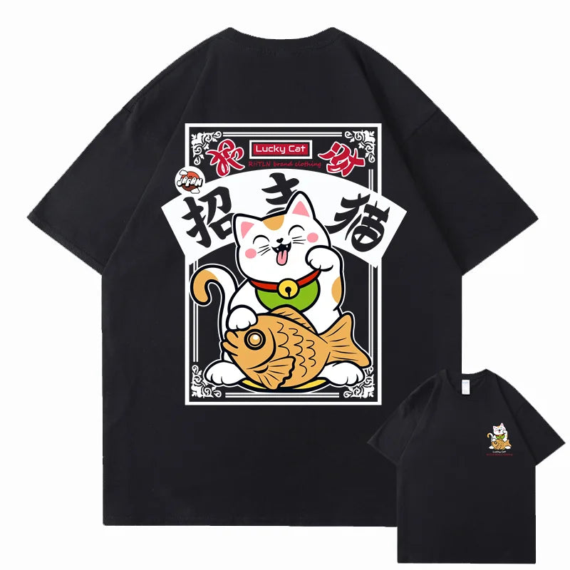 ROBBY Harajuku Fortune Cat T-Shirt