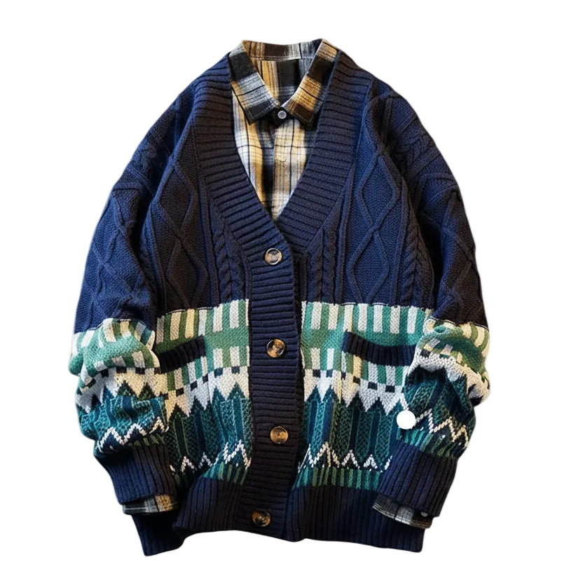 ROBBY Winter Patchwork Cardigan