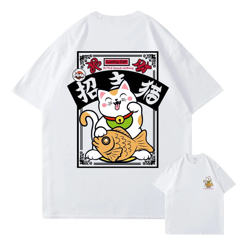 ROBBY Harajuku Fortune Cat T-Shirt