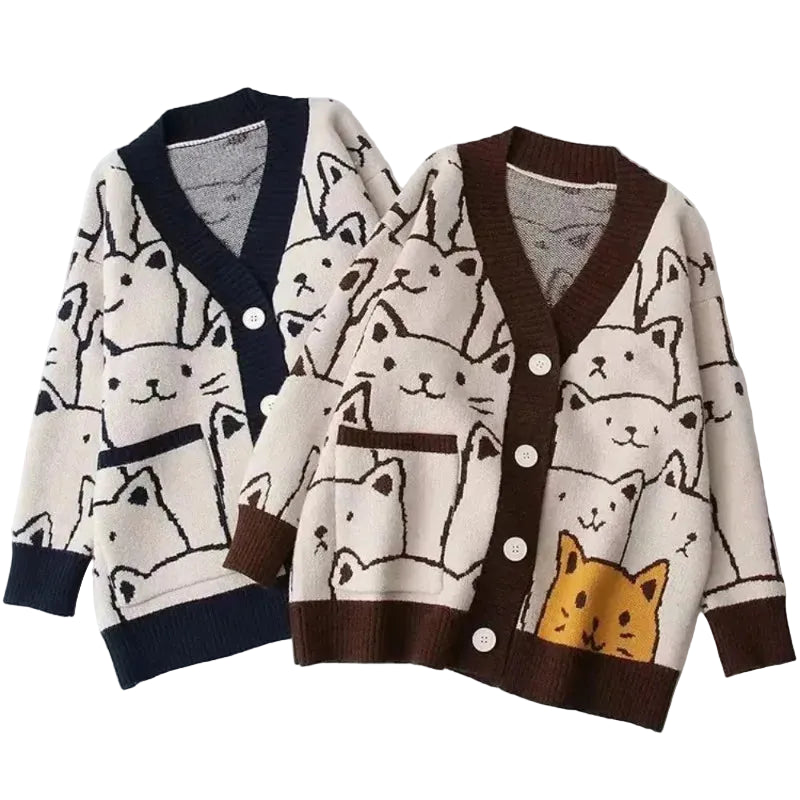 ROBBY Cat Knitted Cardigan